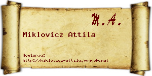 Miklovicz Attila névjegykártya